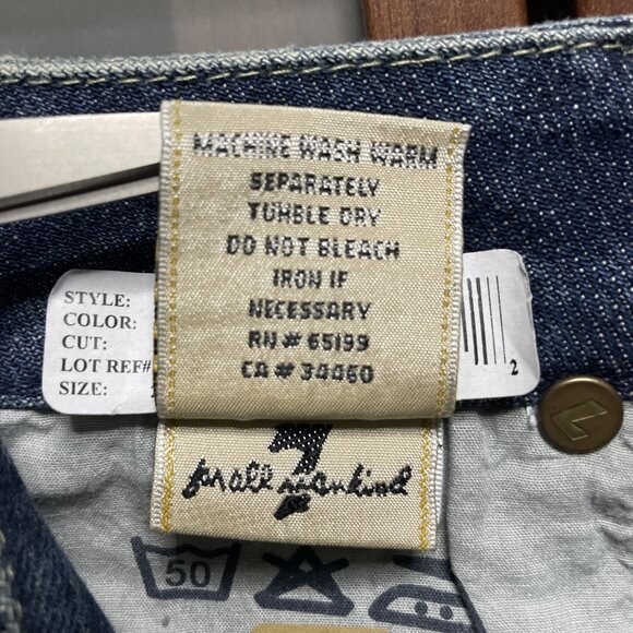 7 For All Mankind Distressed Blue Denim Jean A Pocket Mini Skirt Womens Size 27 - Picture 11 of 12